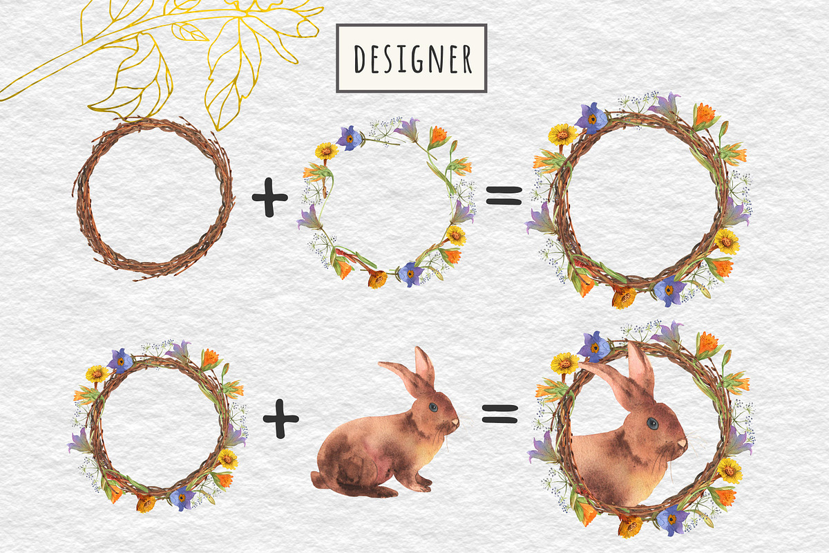 Happy Easter watercolor set, a Decorative Illustration by Julycolor (Photo 6 of 10)