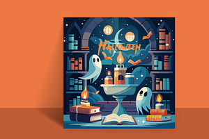 Halloween horror pumpkin banner set, a Poster Template by hkmonir