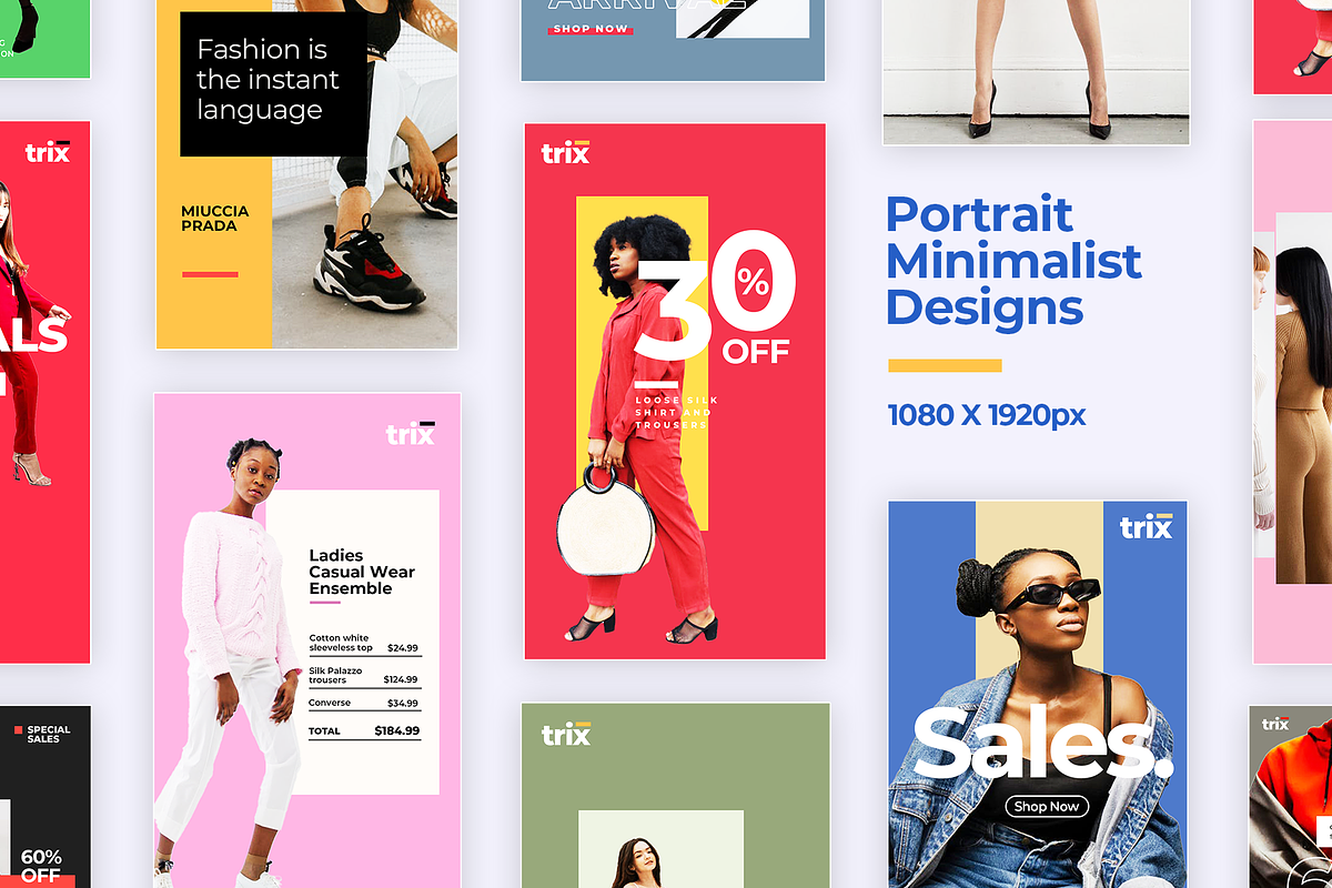 TRIX - 100 Fashion Social Media Pack, a Social Media Template by Vintage Impressions (Photo 4 of 8)
