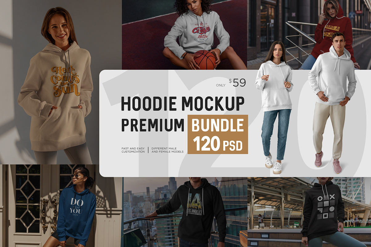 Hoodie Premium Bundle, a Hoody Mockup by Dikarte.Store (Photo 1 of 24)
