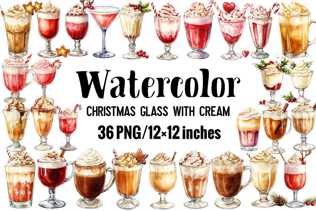 Christmas Glass with Cream, an Illustration by Design Market (Photo 1 of 3)
