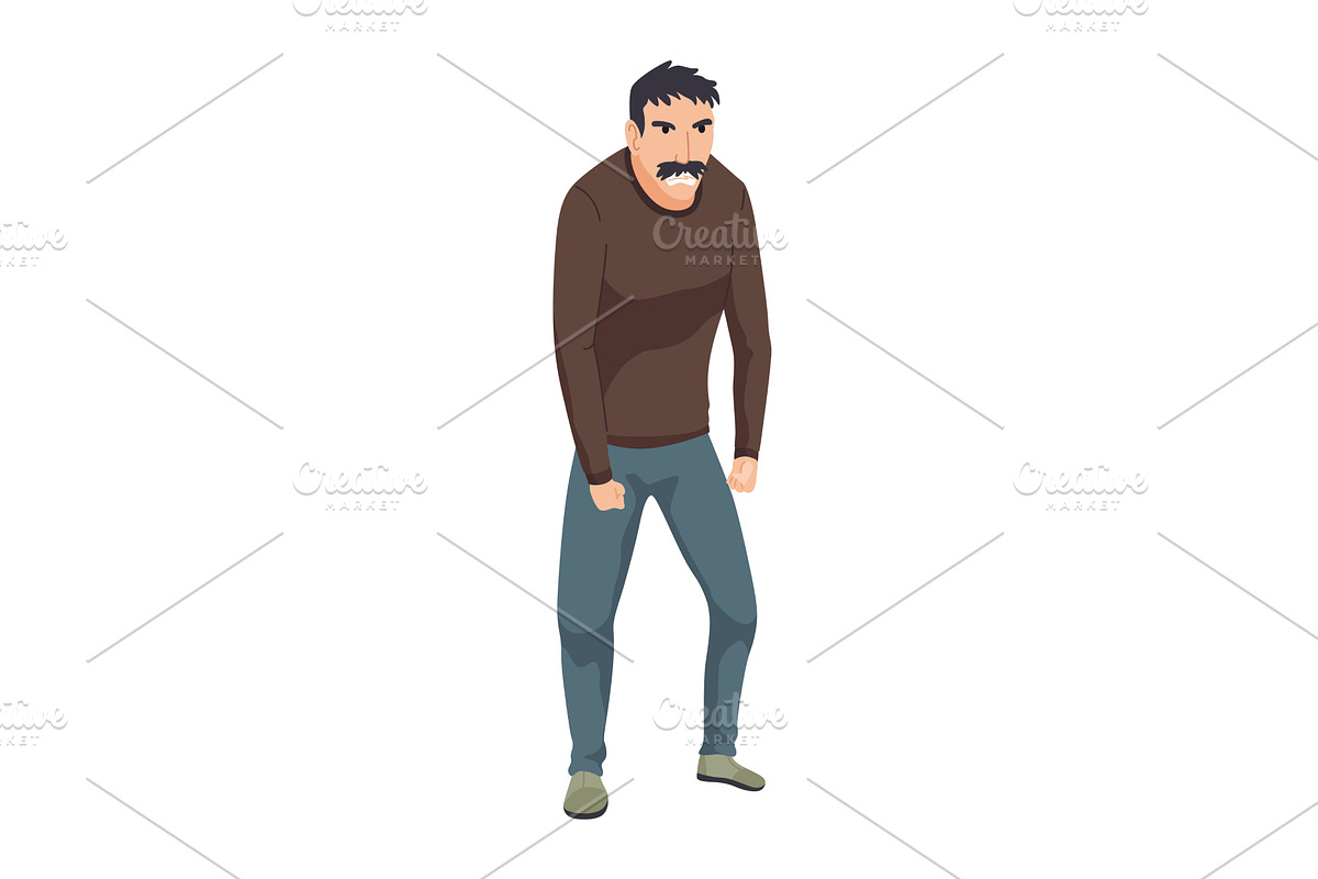 Angry men. Evil, negative and, a Person Illustration by Things for designers