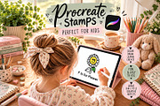 Kids Procreate Alphabet Stamps A–Z, a Shape Add-On by Willow Paige Farms (Thumbnail 1 of 3)