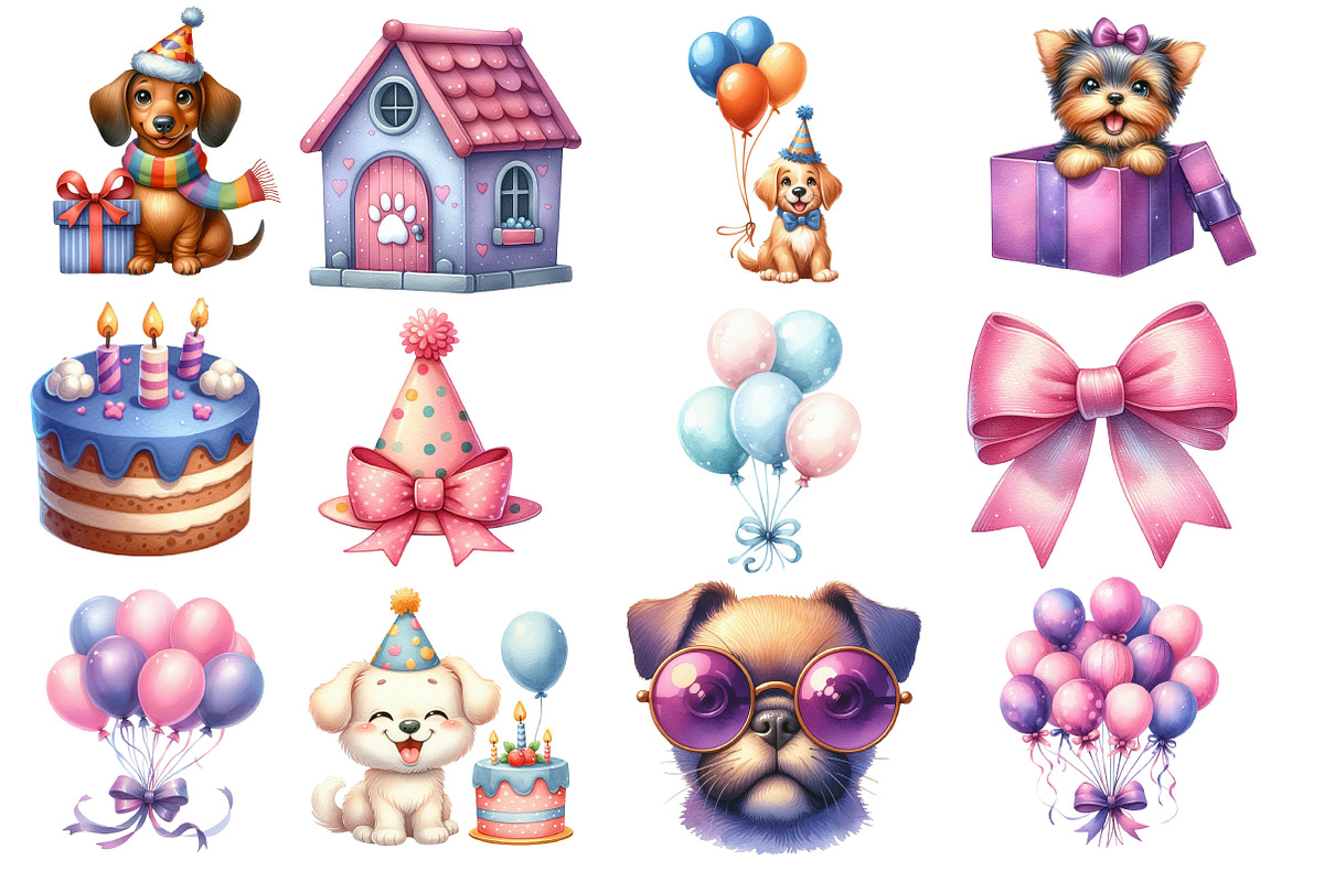 Puppy Birthday Clipart, an Illustration by Designworld (Photo 3 of 5)