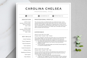 Resume/CV Template - CAROLINA