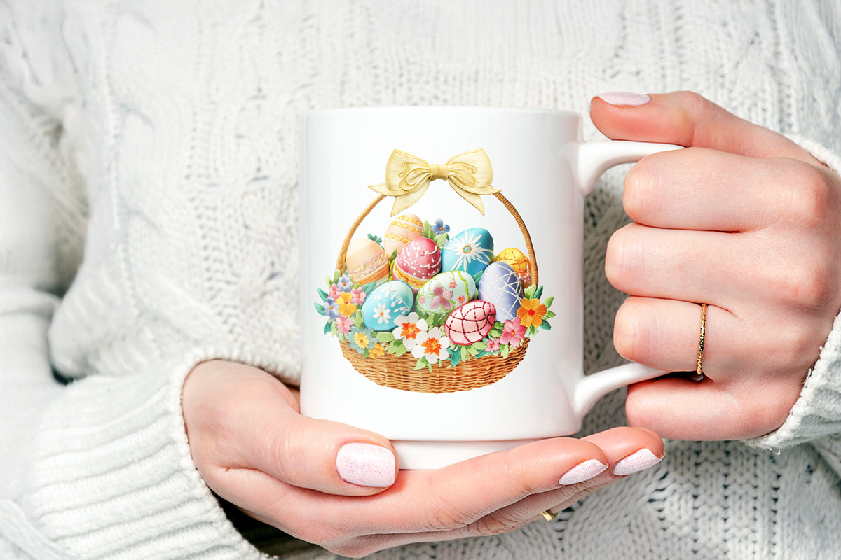 Embroidery Easter Basket & Bow PNG, an Object Graphic by V Design Creator (Photo 3 of 8)