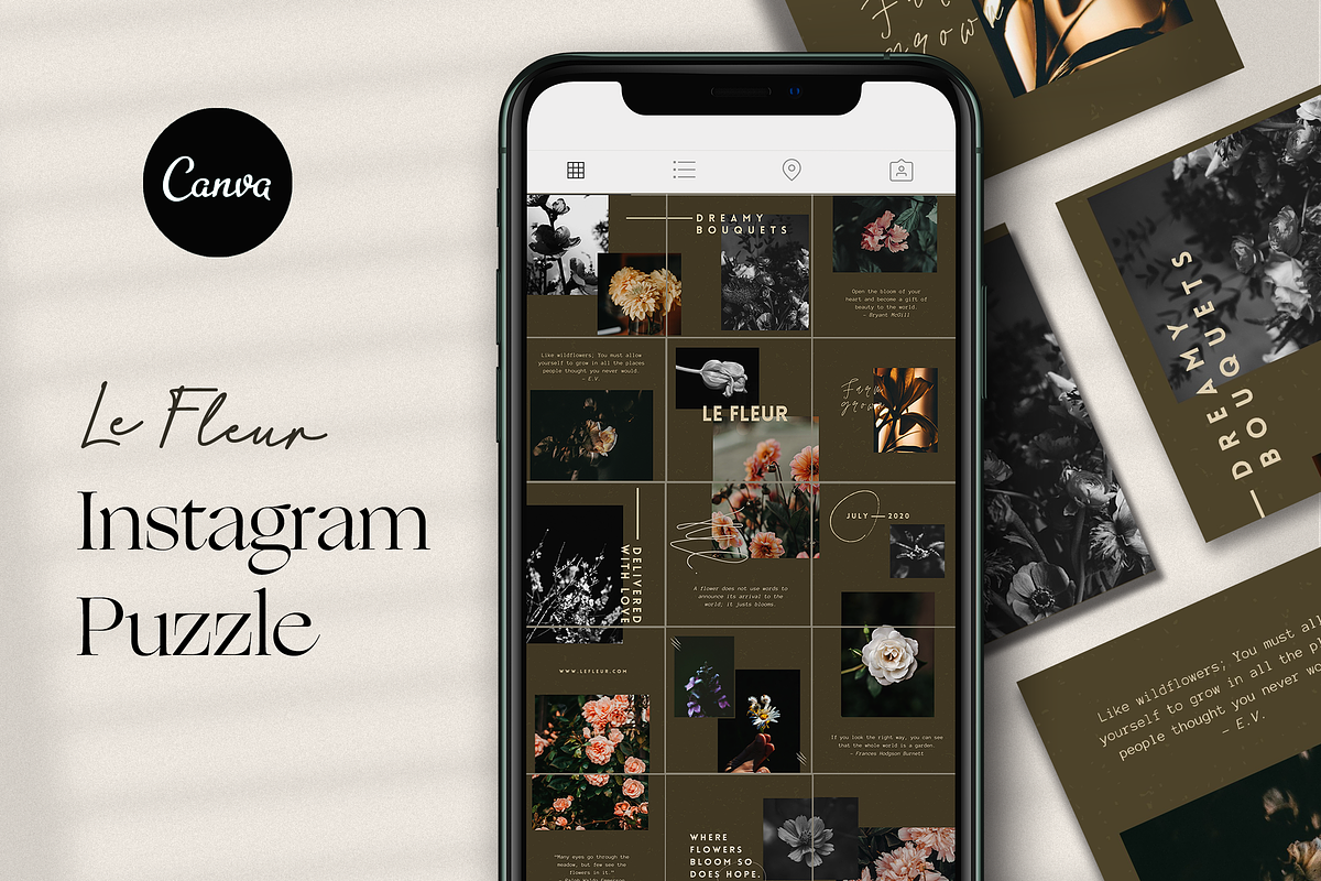 Le Fluer Instagram Puzzle | Canva, a Social Media Template by North Eighth (Photo 1 of 6)