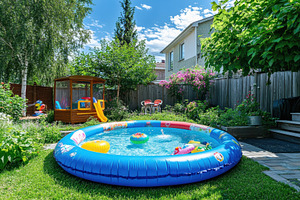 Backyard oasis with a small swimming, a Photo by Pavel_design
