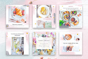 Instagram Watercolor Posts Pack, a Social Media Template by Velliniki (Thumbnail 3 of 7)