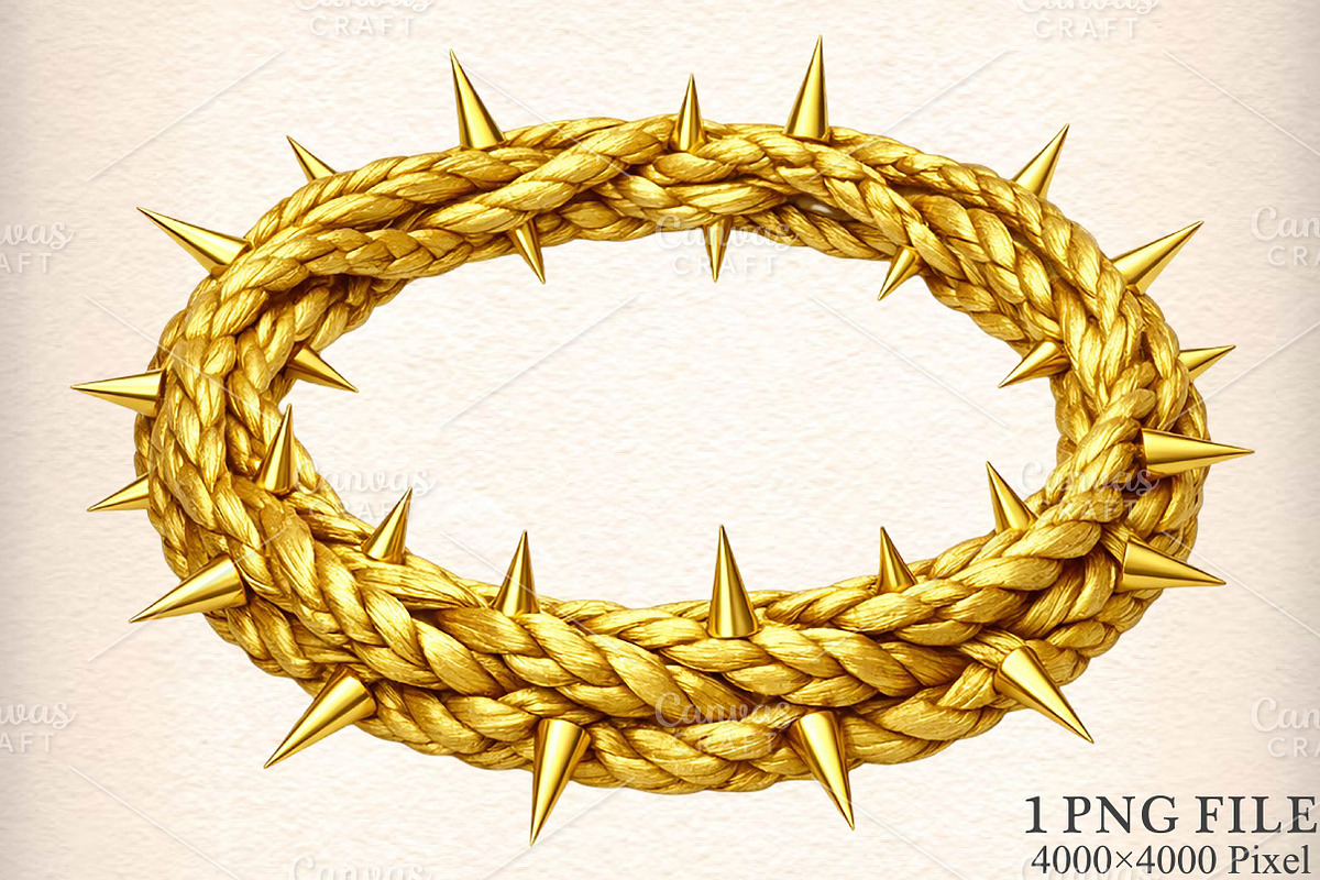 Gold Crown Of Thorns PNG, an Illustration by Canvas Craft (Photo 1 of 6)