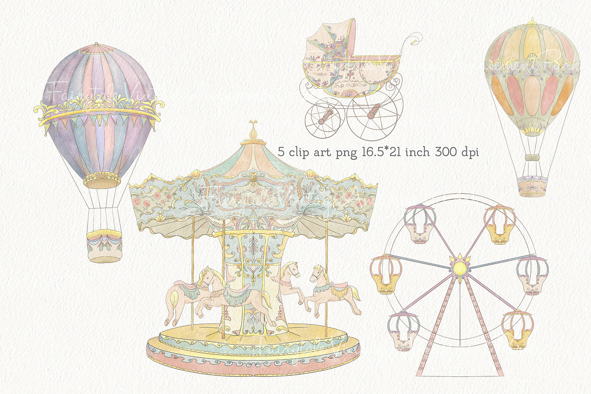 Fairytale Vintage Amusement Park, an Object Illustration by AlenaVlasko stock Market (Photo 6 of 6)