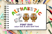 Alphabetic Zoo - font duo, a Sans Serif Font by tamara.comotomka (Thumbnail 1 of 7)