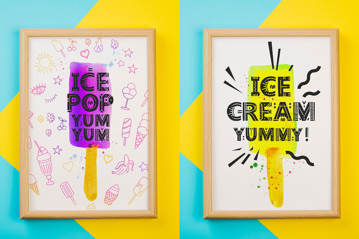 Summer Mood, Watercolor Set With Ice, a Pattern Graphic by Mona Monash (Photo 11 of 13)