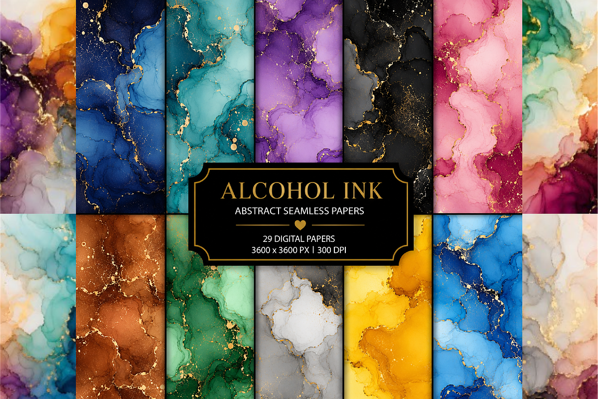 Alcohol Ink Abstract Digital Paper, a Texture Graphic by Printable Design Store (Photo 1 of 4)