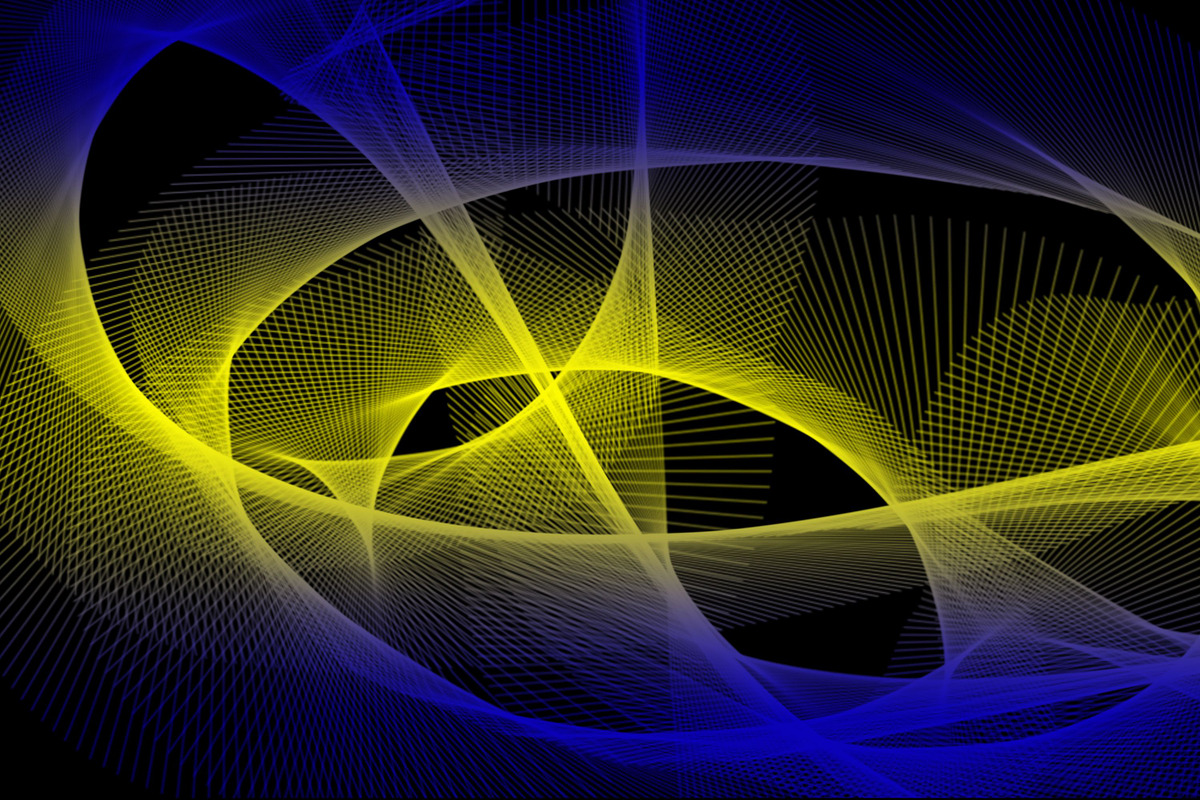 Yellow Circle with Blue Background, a Wallpaper Graphic by NJ Himel (Photo 2 of 11)