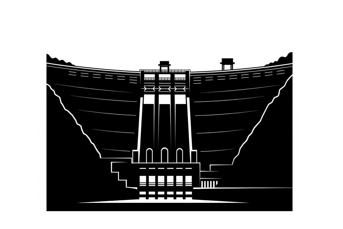Hydroelectric Dam Power Silhouette, an Illustration by musafir_fashion (Photo 3 of 16)