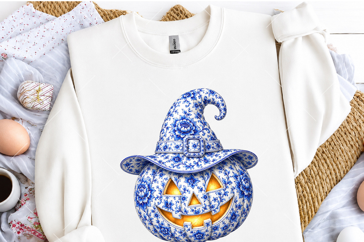 Blue Chinoiseries Halloween Clipart, a Seasonal Illustration by OK Design (Photo 5 of 6)