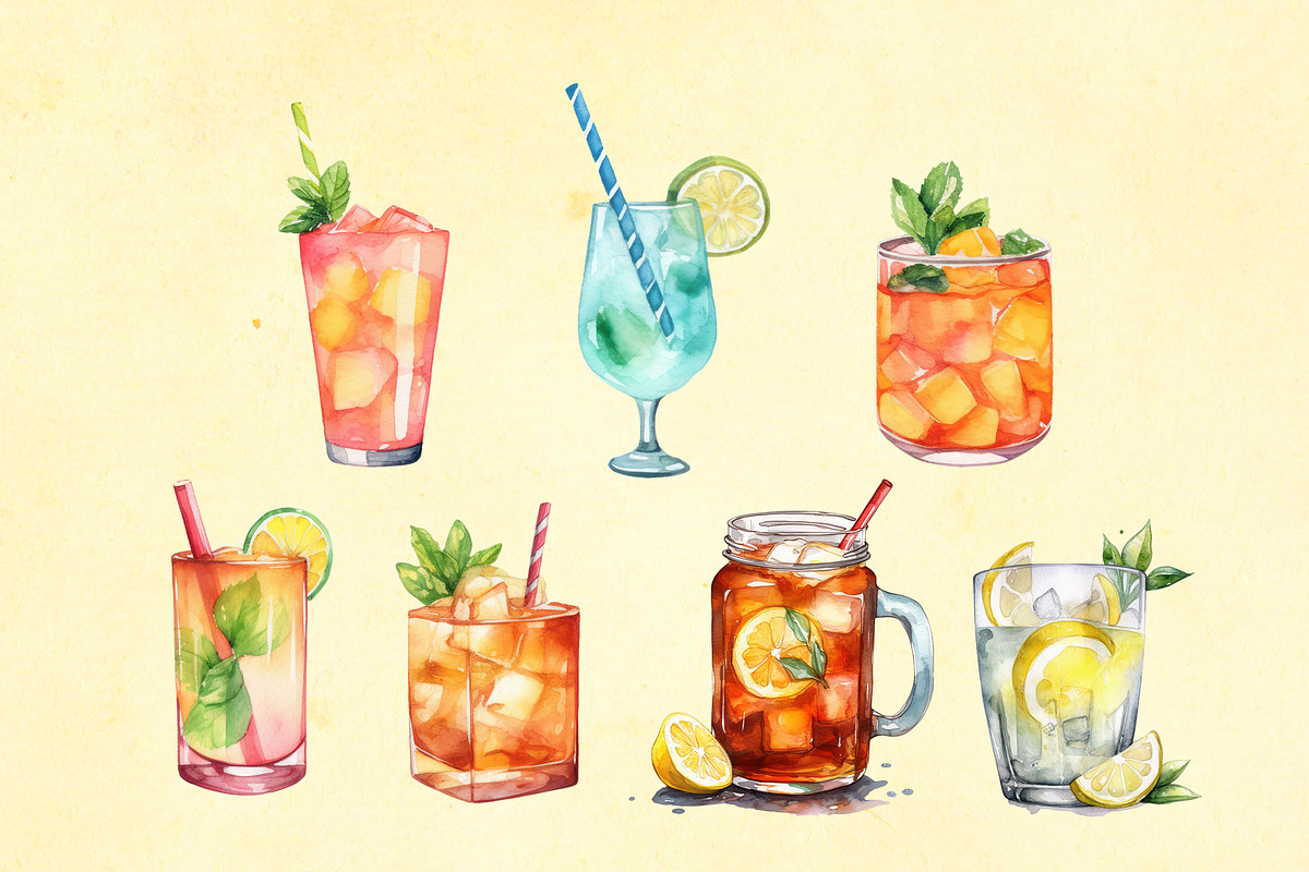Summer Splash Watercolor Clip Art, an Object Graphic by Hues of Hodges (Photo 5 of 5)