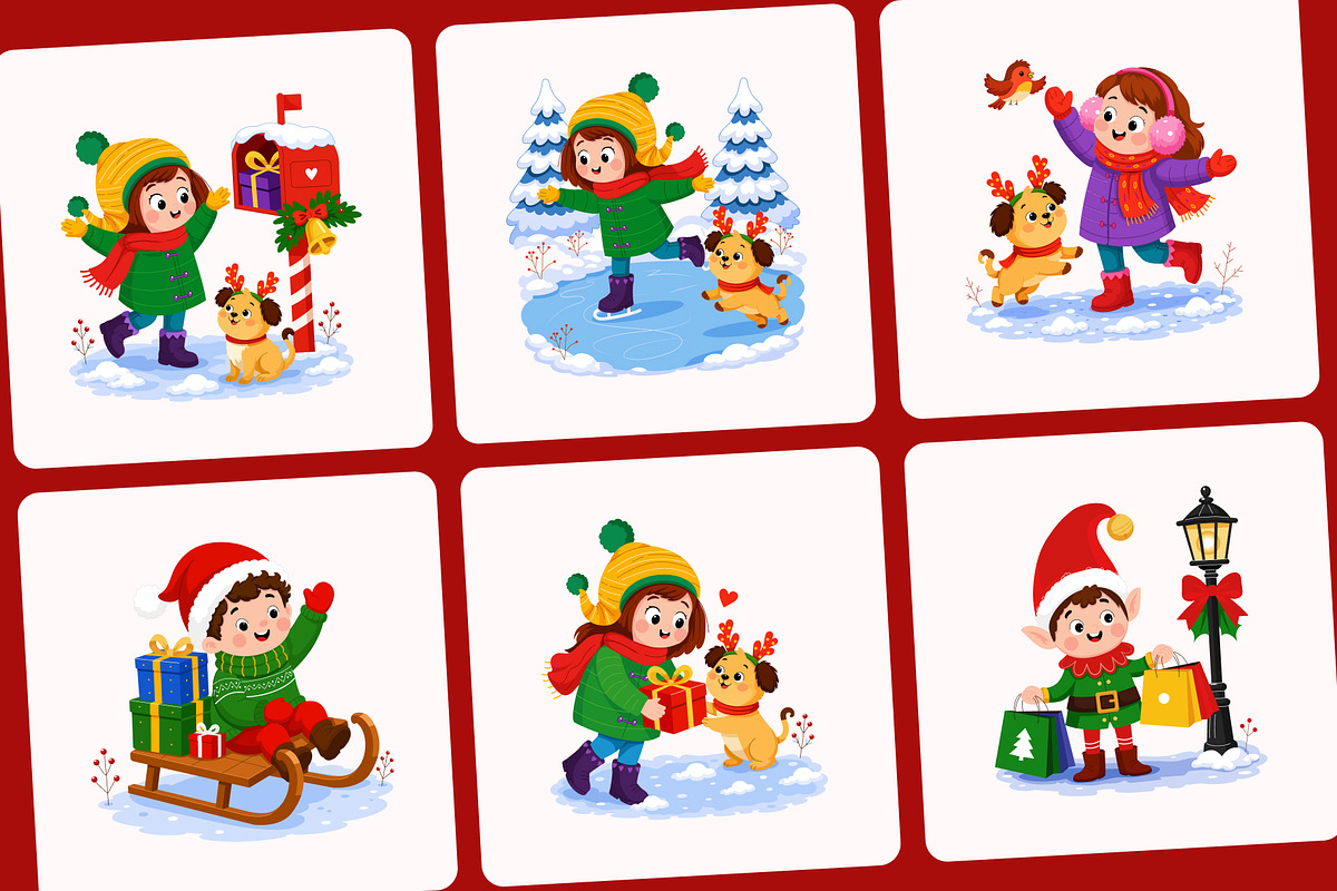 60 Christmas Flat Illustrations, a Decorative Illustration by Brickclay (Photo 8 of 11)