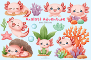 Axolotl Adventure Clipart, an Animal Illustration by Blumensdiary (Thumbnail 1 of 6)