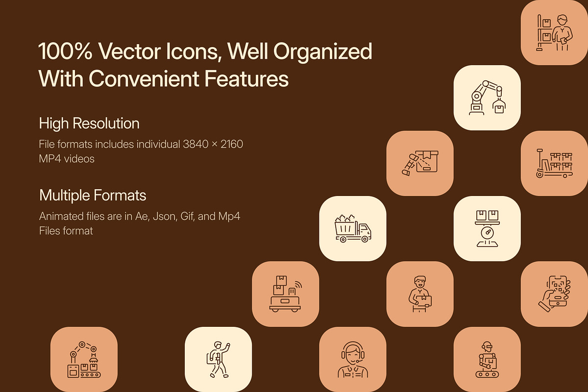 Animated Warehouse Icon Art Set, an Outline Icon by Prosymbols (Photo 2 of 4)