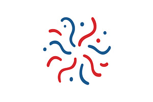 Abstract firework. Red and blue, an Object Illustration by GraphiShop