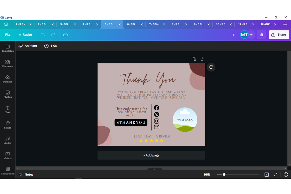 Thank You Order Card | Canva, a Card Template by tahananeart (Photo 7 of 7)