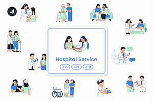 Hospital Service Illustration, an Object Graphic by Jump Studio