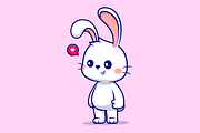 Cute Rabbit Standing Cartoon, an Animal Illustration by Catalyst Labs (Thumbnail 3 of 3)