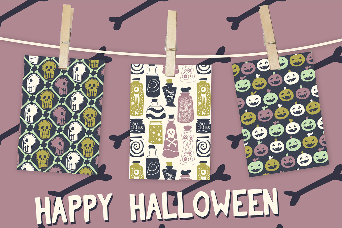 Halloween retro clipart purple, a Graphic by Natalia Gonzalez (Photo 3 of 3)