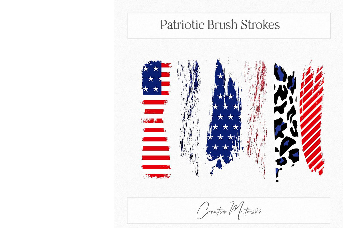 Patriotic Brush Strokes Clipart, a Seasonal Illustration by Creative Matrix82 (Photo 3 of 5)