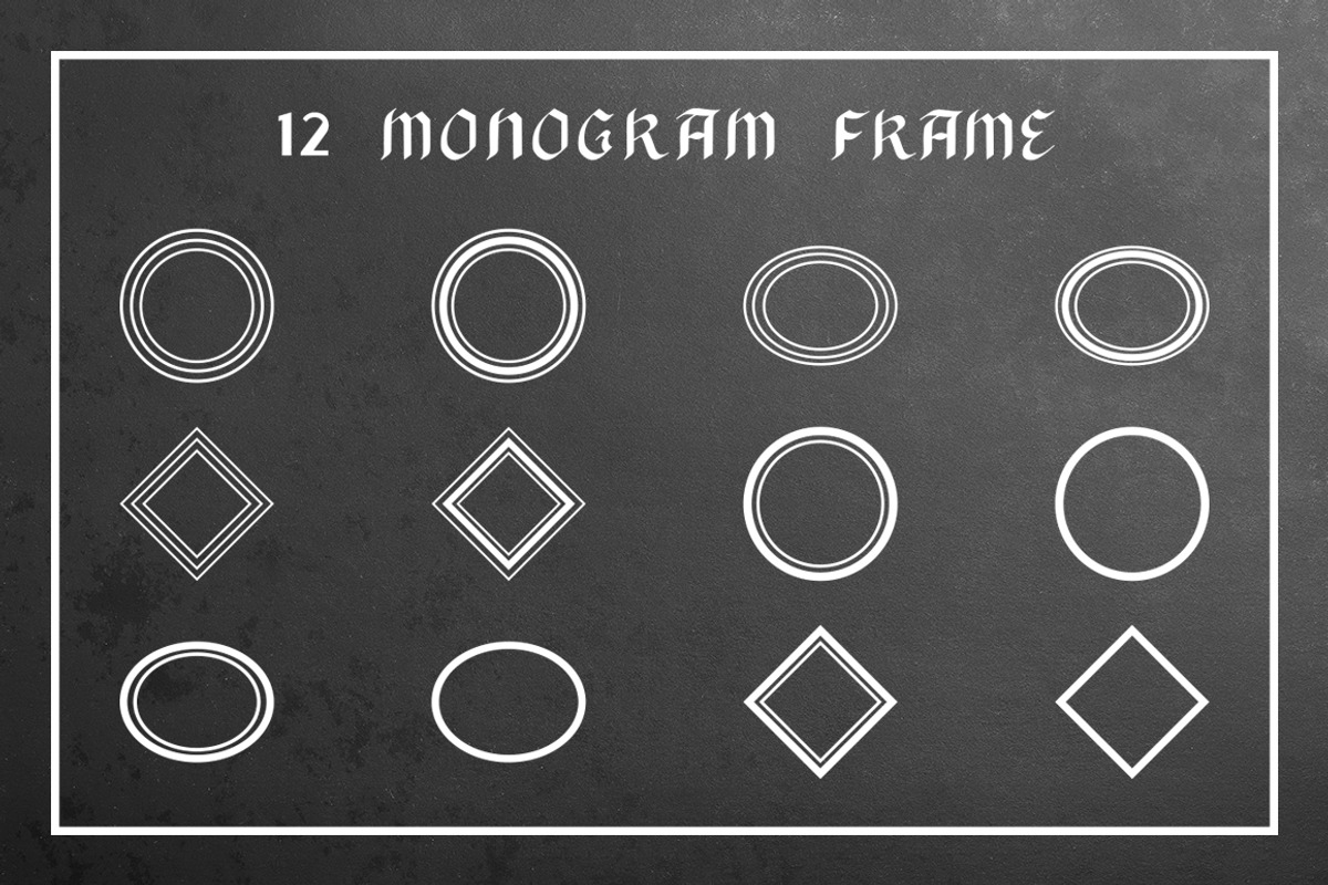 Black Monogram Creator with Frames preview 3