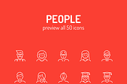 People Line Icons, an Outline Icon by PixelBazaar (Thumbnail 2 of 2)