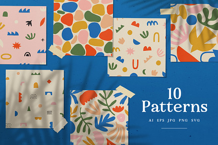 Organic Shape Patterns, a Pattern Graphic by Dedraw Studio