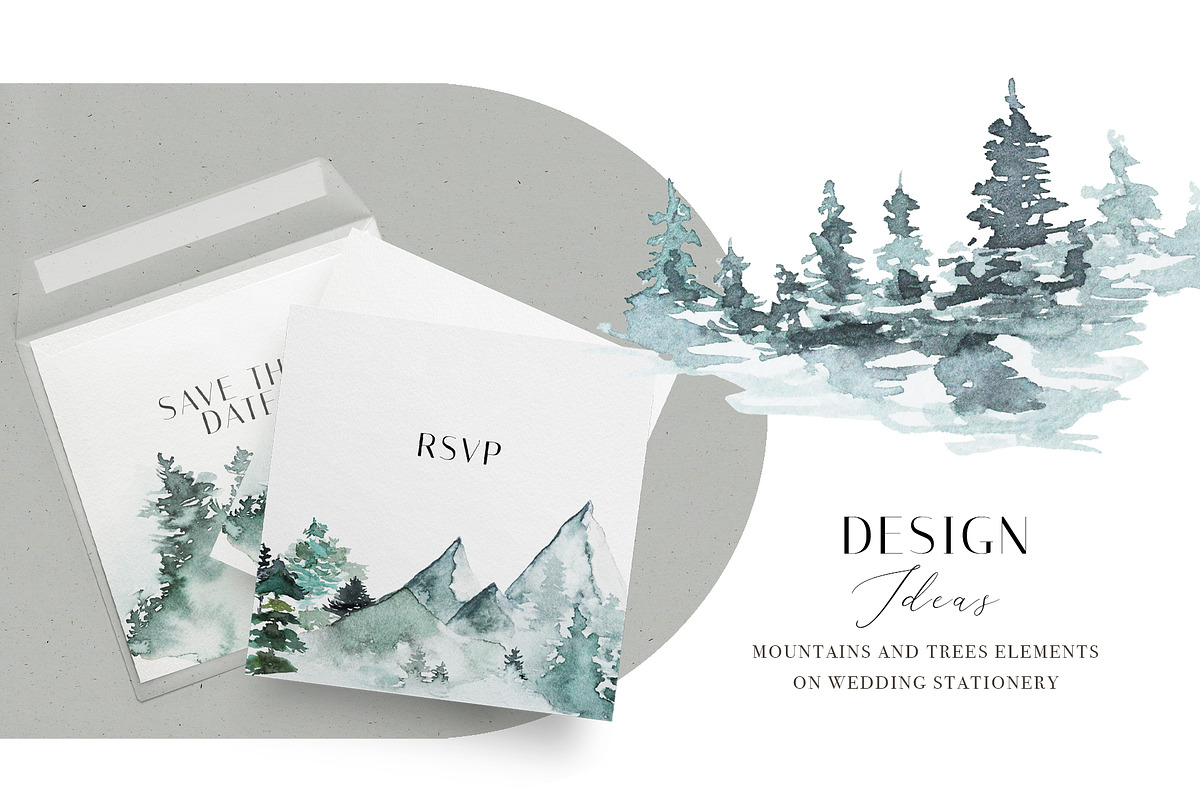 Winter Christmas Watercolor Card Set, a Decorative Illustration by WalaPalette (Photo 10 of 14)