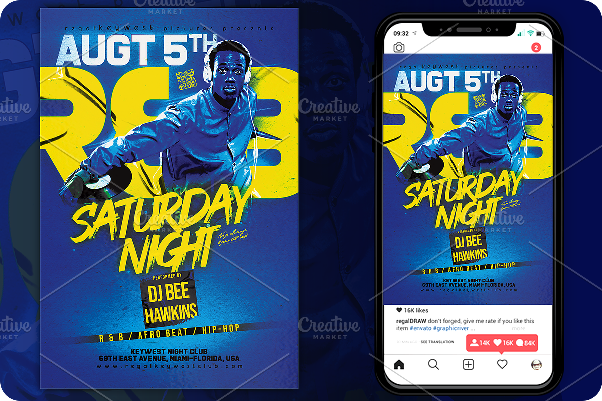 R&B Music Flyer Mockup, a Flyer Template by regalDRAW (Photo 2 of 2)