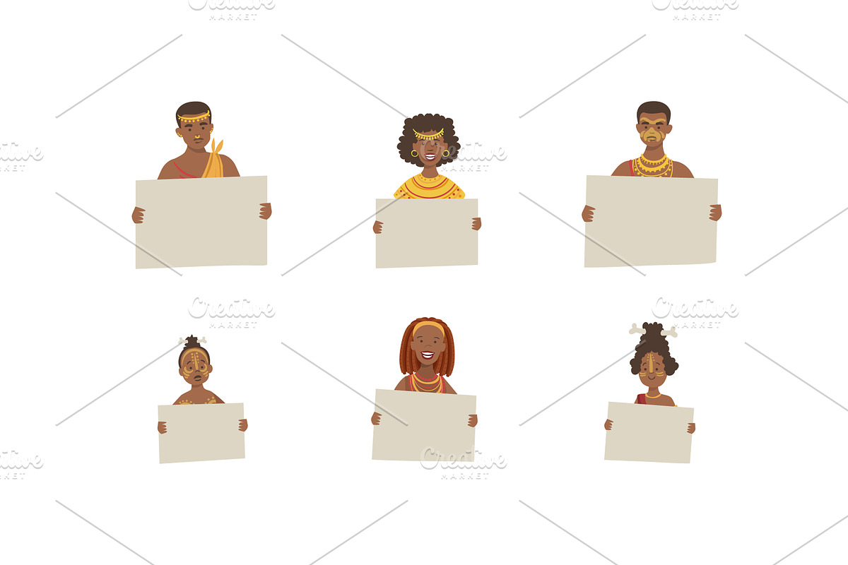 Smiling African Men and Women in, a Person Illustration by TopVectors