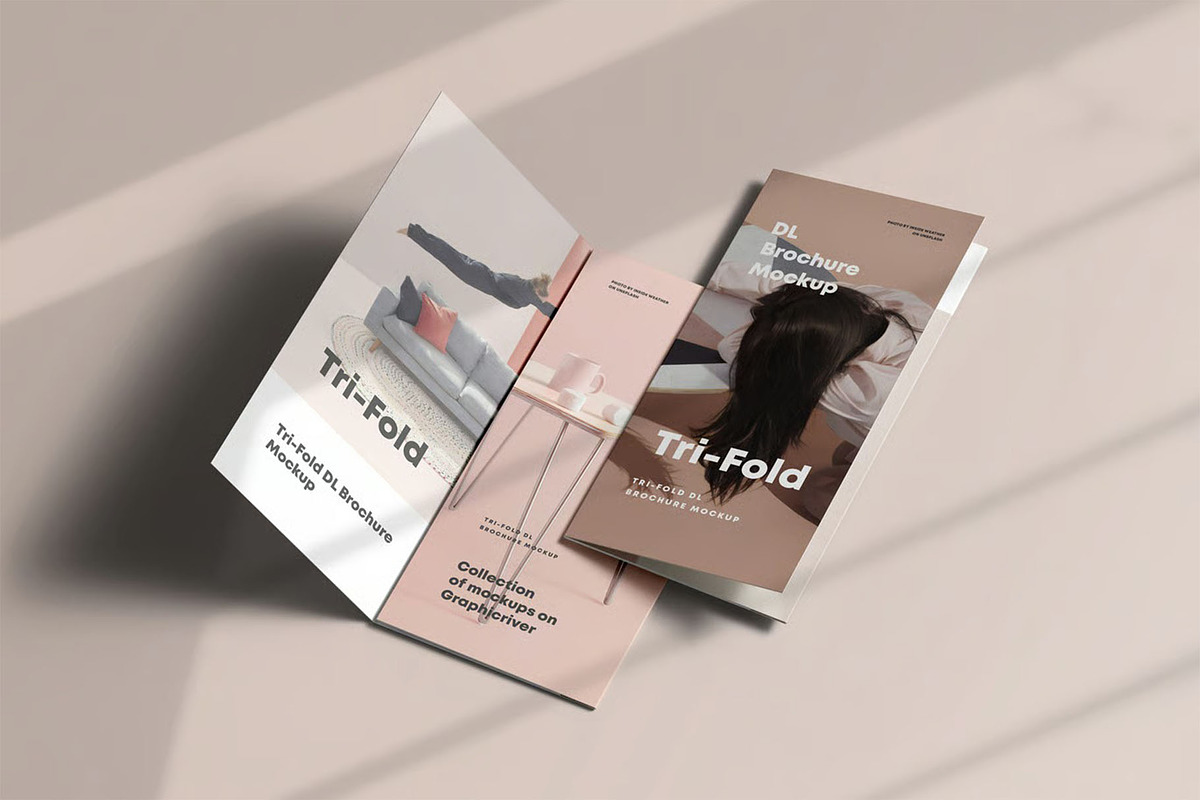 Tri-Fold DL Brochure Mock-up, an Advertising Mockup by zippypixelstudio (Photo 9 of 16)