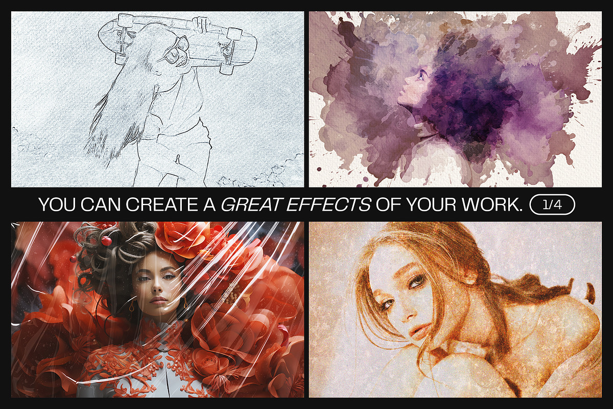 12 Photo Effect Templates, a Brushes & More by iDoodle Studio (Photo 3 of 6)