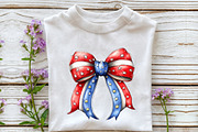 4th Of July Pterotic Bow Clipart, an Illustration by OK Design (Thumbnail 5 of 6)