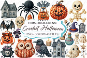 Crochet Halloween Sublimation Clipar, an Illustration by designcity5 (Thumbnail 1 of 5)