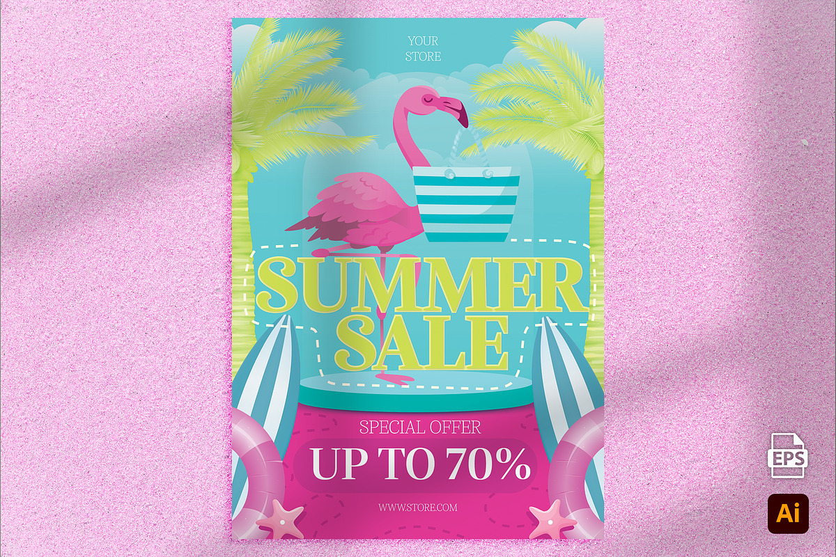 Summer Sale Flyer, a Flyer Template by Aarley Kaiven (Photo 1 of 2)