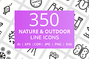 350 Nature & Outdoor Line Icons, an Outline Icon by IconBunny (Thumbnail 1 of 6)