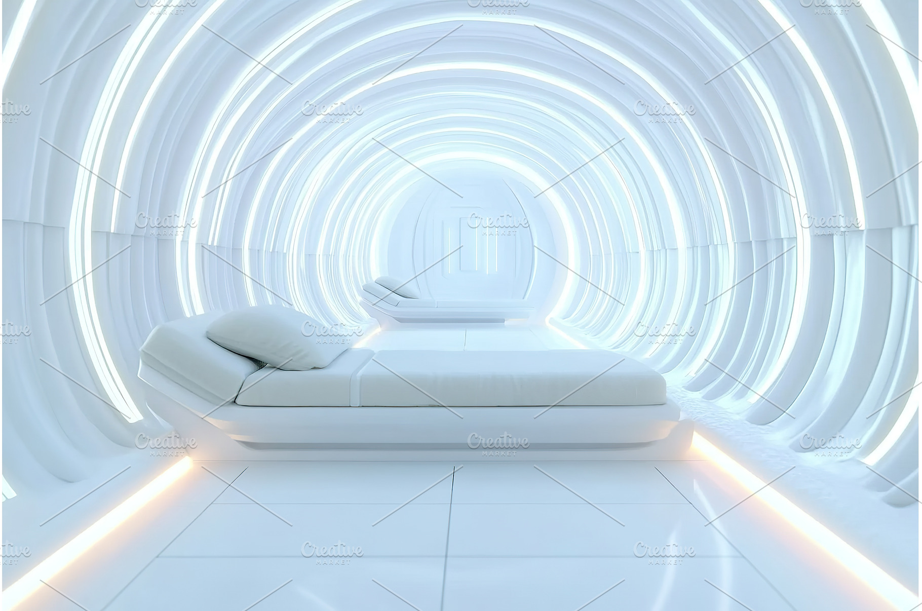 Futuristic White Room with Sleek, an Arts & Entertainment Photo by Lermont51