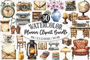 Planner Clipart Bundle, an Illustration by Designking