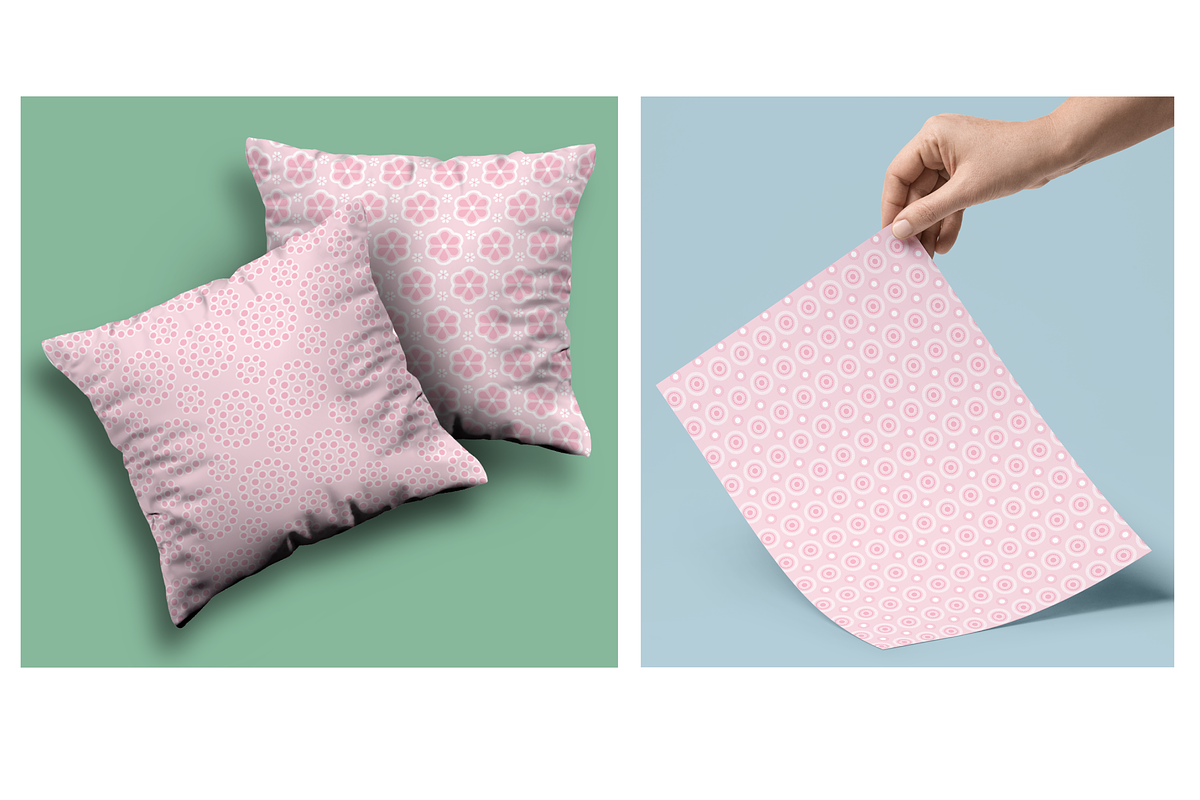 Seamless Pink Eyelet Patterns preview 2