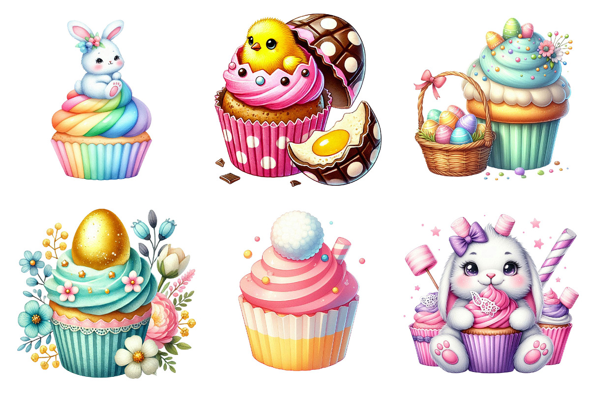 Easter Cupcake Sublimation Clipart, a Graphic by CitraGraphics (Photo 2 of 4)