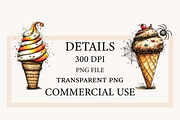 Whimsical Halloween Ice Cream, a Seasonal Illustration by Designworld (Thumbnail 3 of 9)