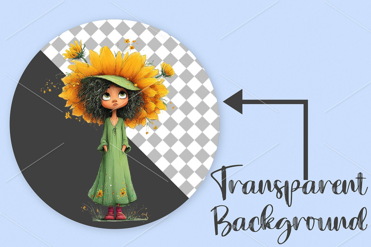 Whimsical Little Girl Spring Clipart, an Illustration by Canvas Craft (Photo 2 of 7)