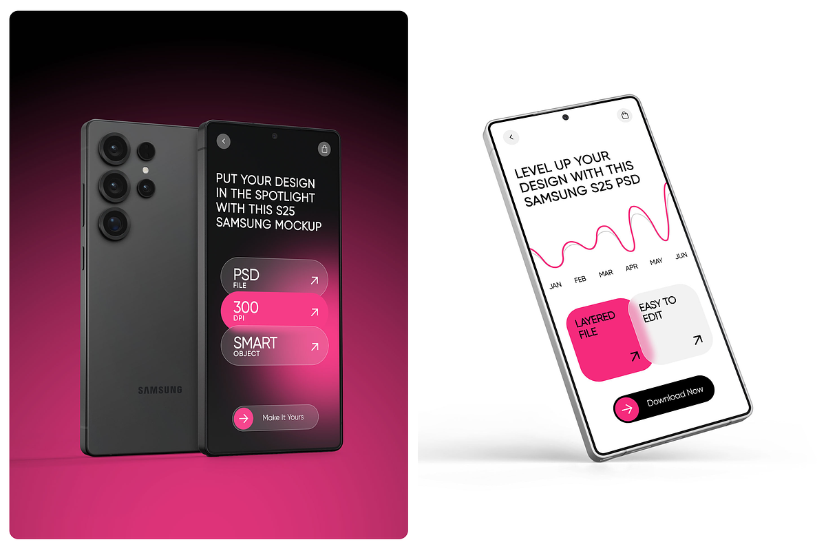 Samsung Galaxy S25 Mockup, a Device Mockup by Mockupdaddy (Photo 3 of 23)